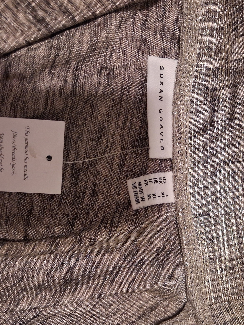 Susan Graver Size Large Metallic Open Cardigan Set With Tank Top And Jacket NWT - Picture 13 of 15